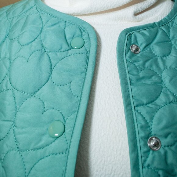 NWT J. Crew Lightweight Quilted Heart Jacket in Adventurine size S - Picture 9 of 15